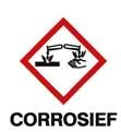 Waarschuwing sticker "Corrosief" (per 100 stuks)